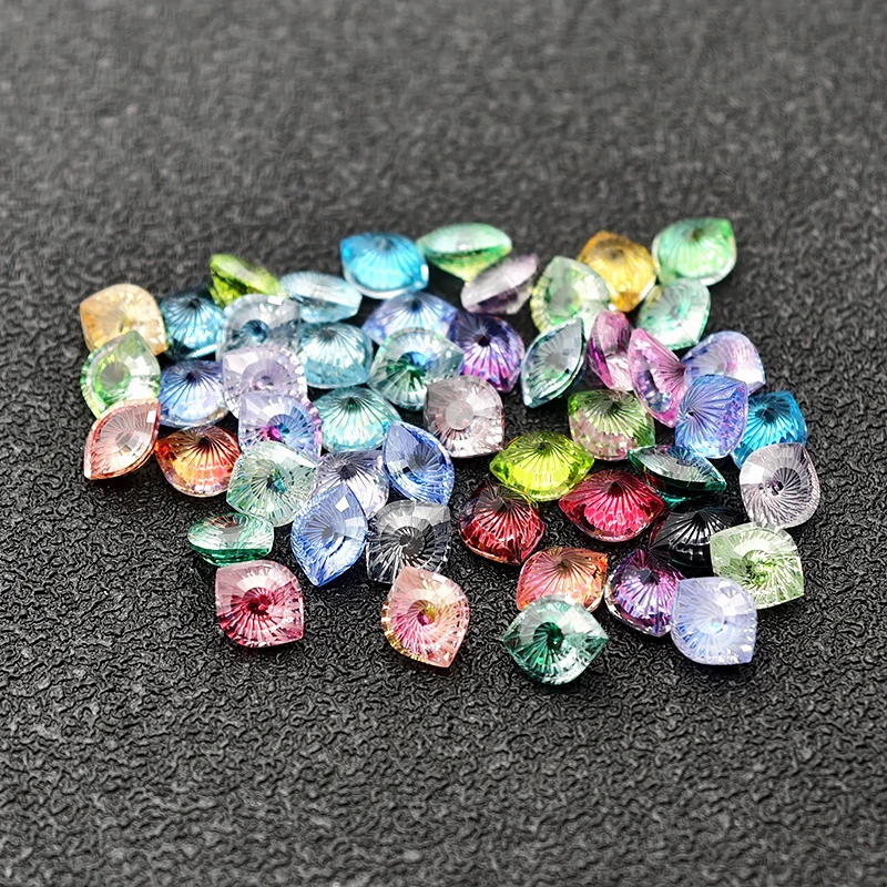 5A+ Rainbow Colors Eye cut Special Cut Cubic Zirconia Vibrant Colors Loose Gemstones for Jewerly Making DIY