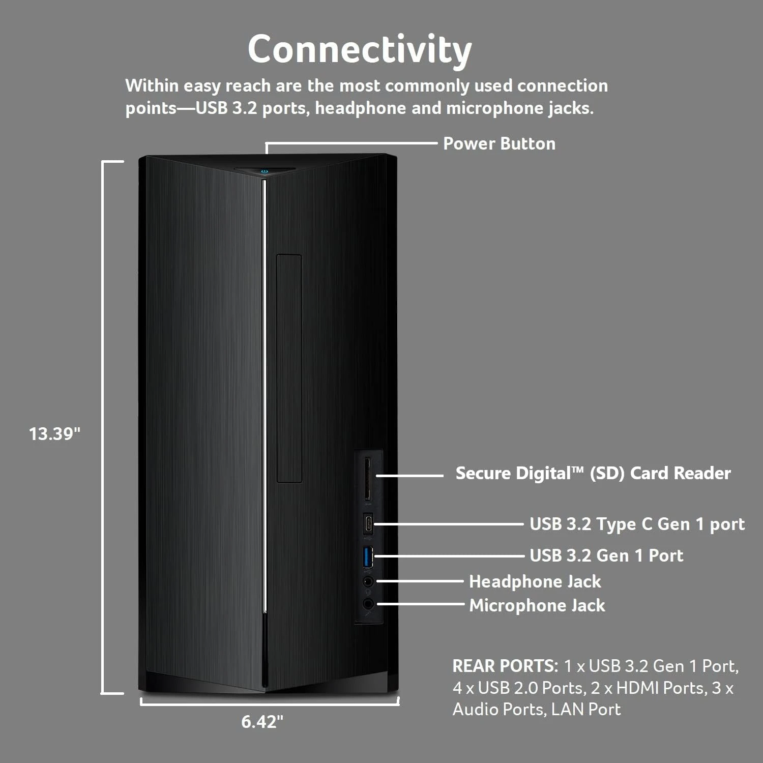 Aspire TC-1780-UA92 Desktop 13th Gen Core i5-13400 Processor 8GB 3200MHz DDR4 512GB M.2 SSD SD Card Reader