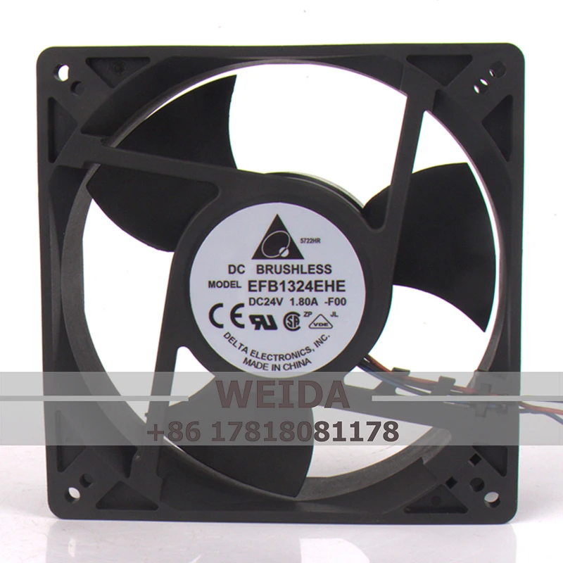 

Dual Ball Bearing Case Fan for DELTA EFB1324EHE 127×127×38MM 12738 24V 1.8A 12CM High Airflow Inverter Cooling Fan