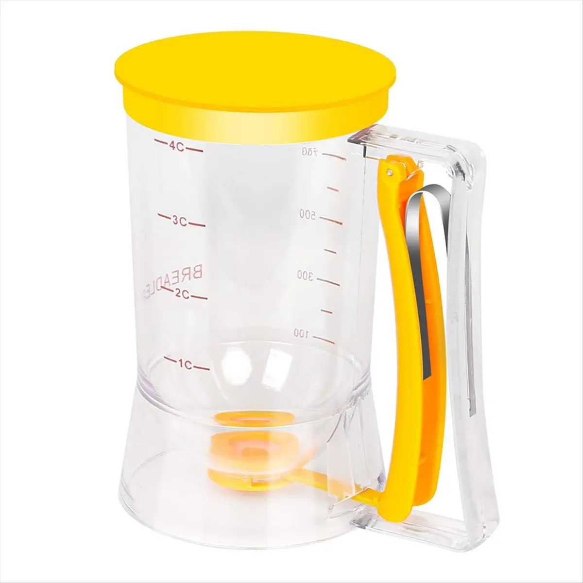 AA83 Pancake Batter Dispenser Batter Funnel Hand-Crank Batter Colander Handheld Batter Separator Batter Dispenser