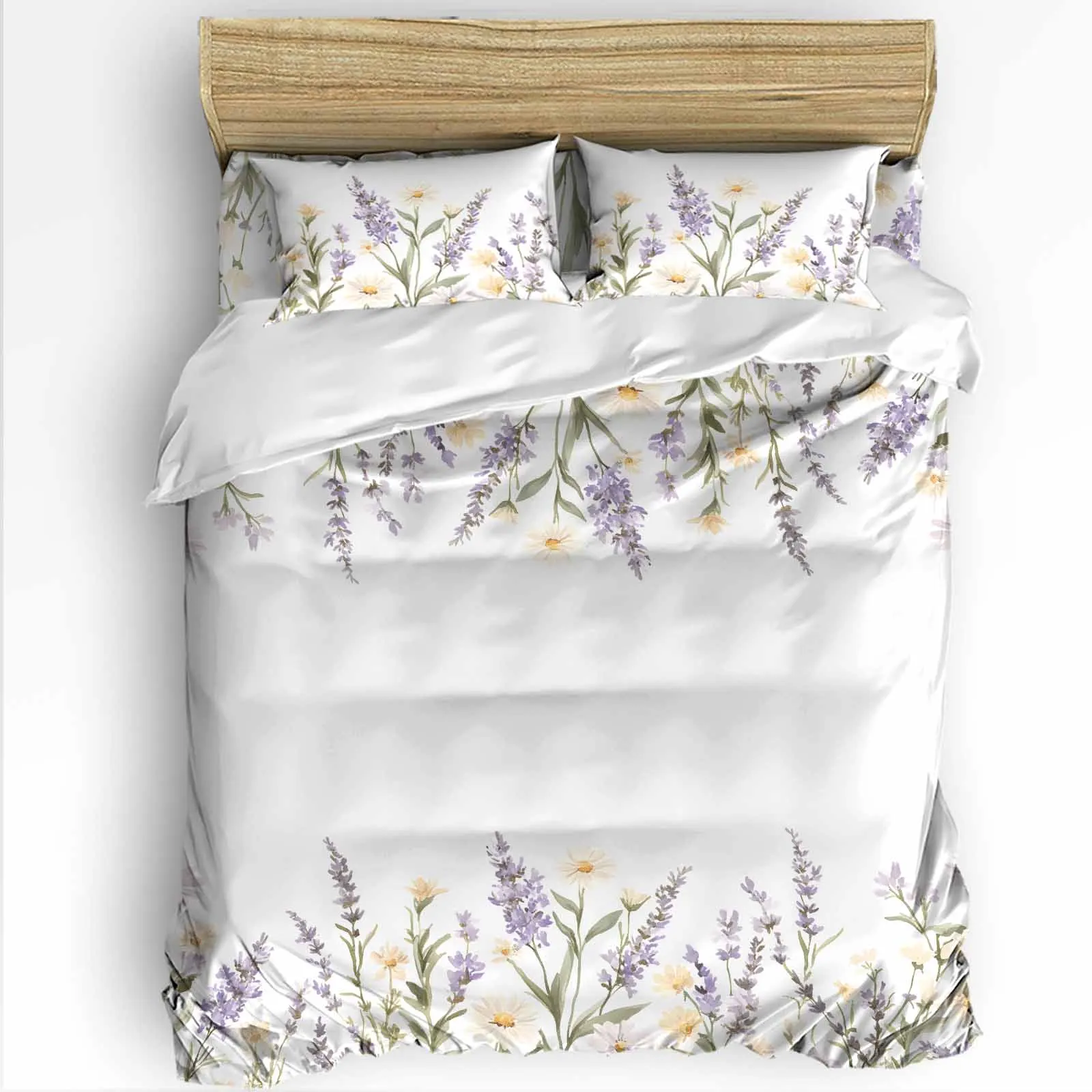 

Spring Purple Flower Bedding Home Textile Bed Set Adult Duvet Cover Flat Sheet Pillowcases Quilt Cover