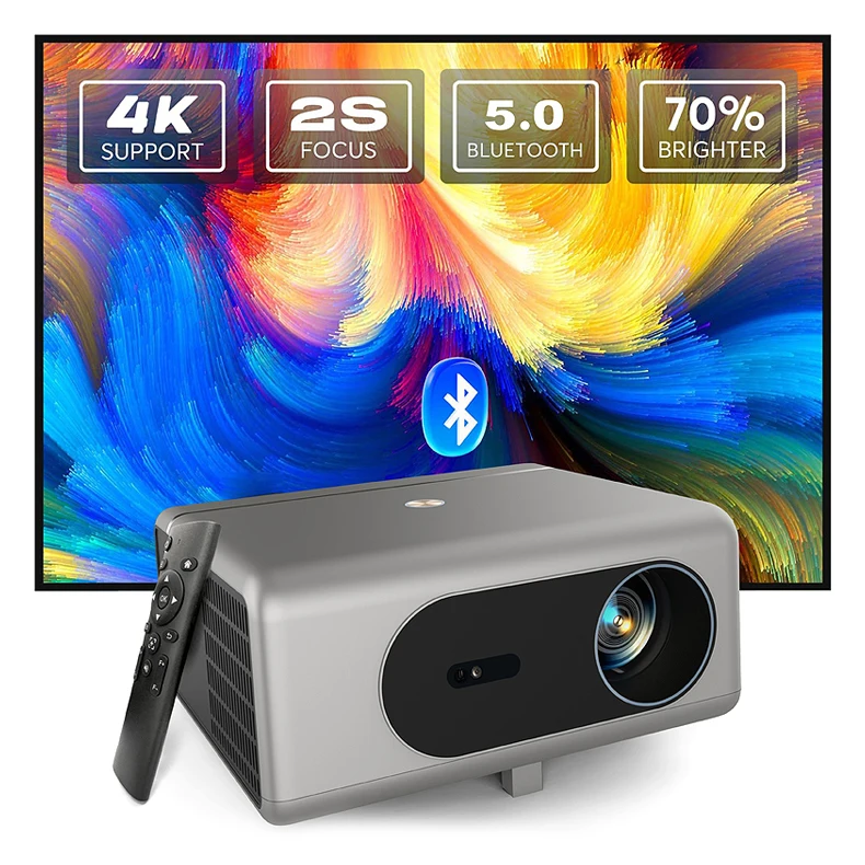 Высокая яркость 800 ANSI, 4K, Android 11.0, умный проектор, MTK9269, 1 ГБ/8 ГБ ОЗУ/ПЗУ, Wi-Fi 5.0, 2.4G/5G, LCD, HIFI стерео, портативный.