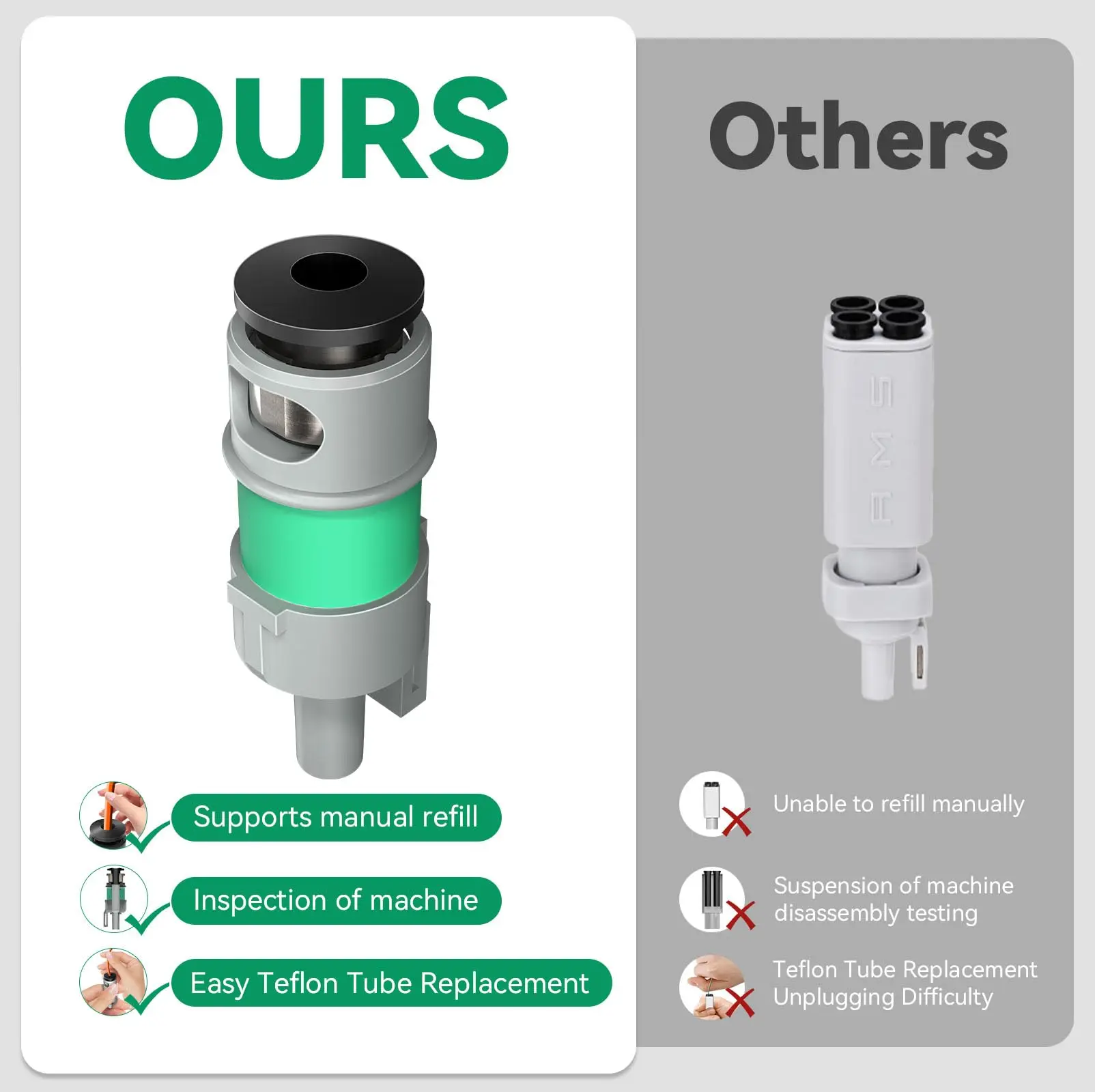 Für Bambu Lab A1 YOOPAI Gerade Filament Feeder PTFE Teflonto Rohr Anschluss für Bambu Lab A1/A1 Mini 3D Drucker 4-in-1 PTFE