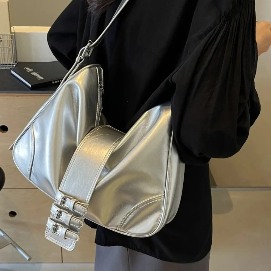 

Summer new fashion popular shoulder women's bag large capacity casual crossbody bag simple soft surface armpit handbag