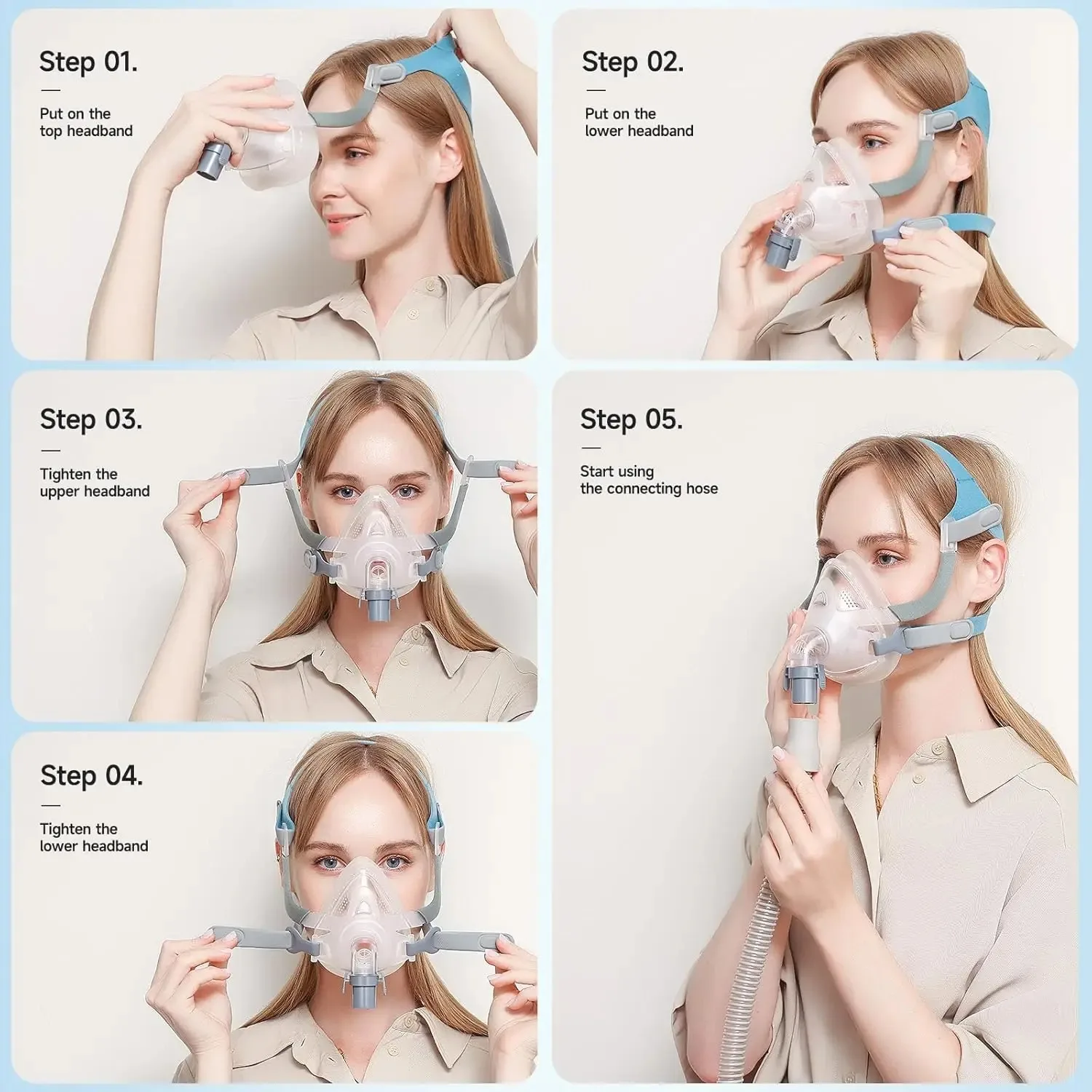 Resoxy CPAP Full Face Mask Use for Anti Snoring Sleep Apnea Sleep with 22mm Tube Inner Diameter Auto CPAP APAP BIPAP Machine