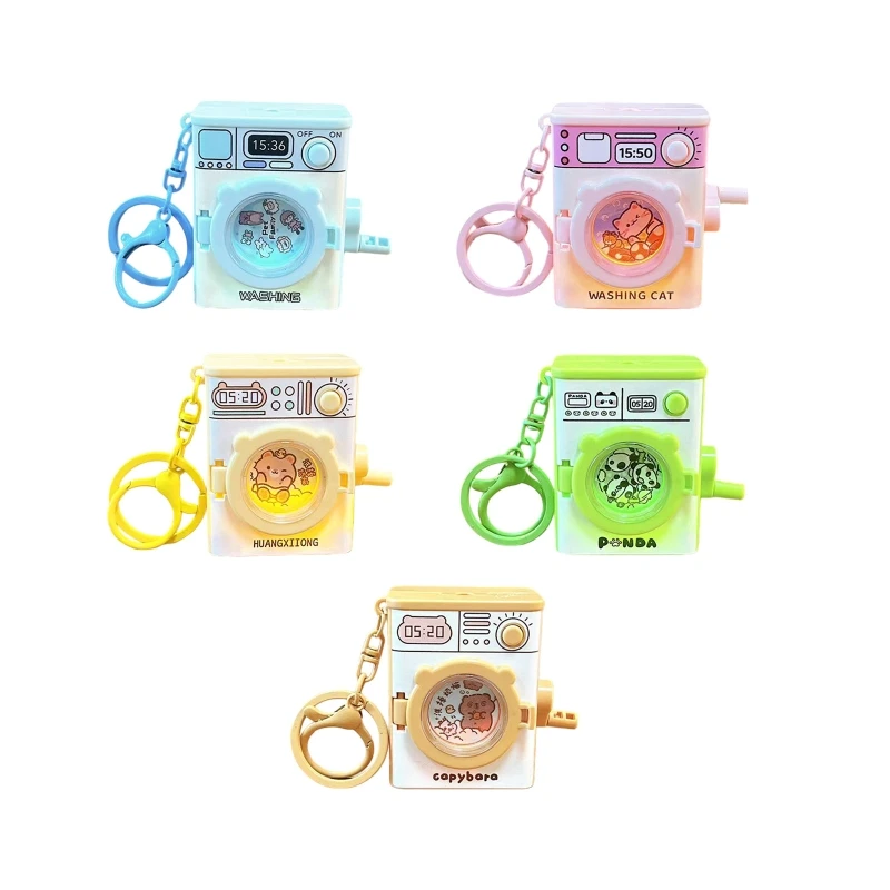 367C Playful Twist Operated Illuminated Keychain Miniature Washing Machine Toy