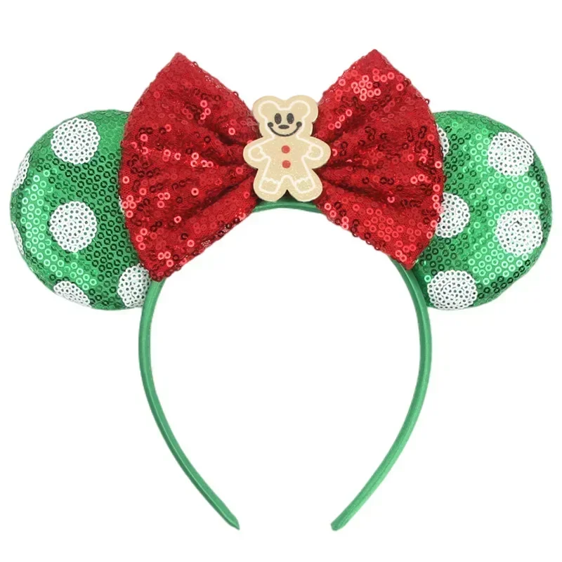 Disney Mickey Mouse Christmas tree Ear Antlers Snowflake Hairband Christmas Headband for Adults Women Lollipop Hair Accessories