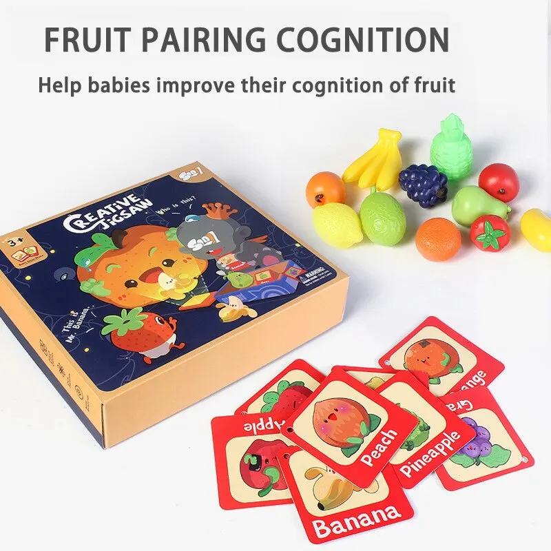 Jogo Educativo Pais-Filhos, Competição, Combinar, Cognitivo, Fruta, Educação Infantil, Aprendizagem, 3-6 Anos