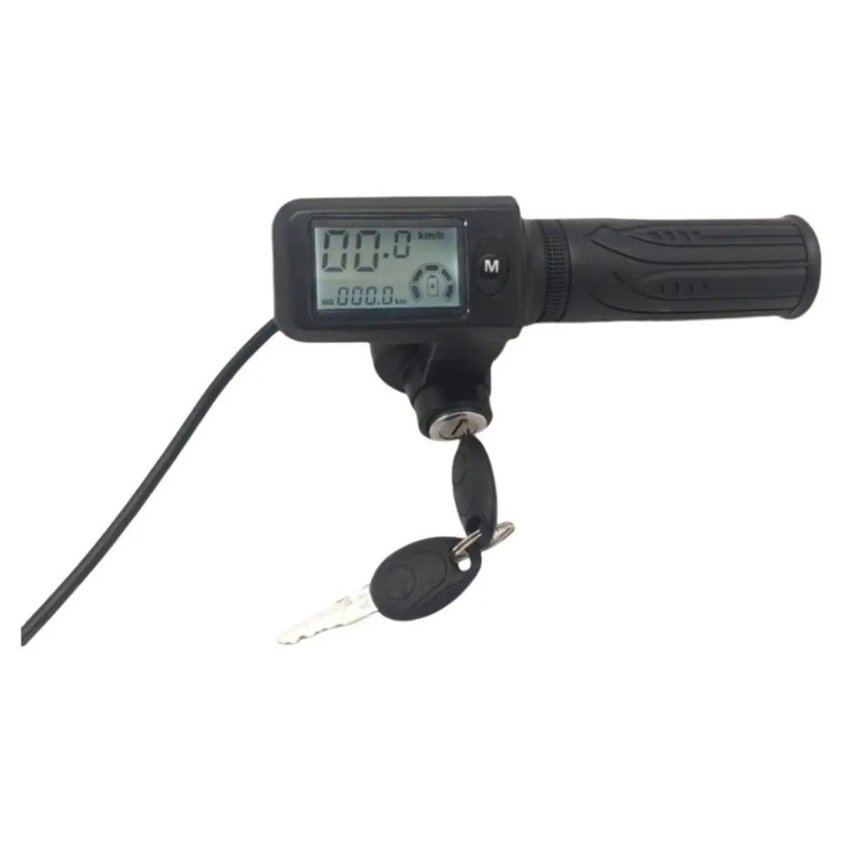 Twist Throttle with LED Display 24-72V E-Scooter Grip Handlebar 3 Gear Adjustable Voltage Meter Scooter Accessories,1Kit