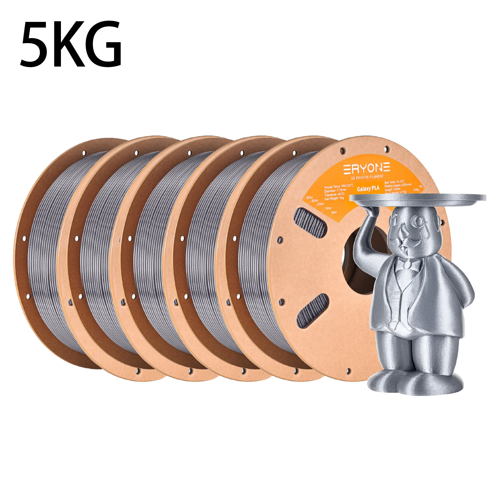 ERYONE 5KG Galaxy PLA Filament 3D-printer, Sparkle Glitter PLA, 1,75 mm +/-0,03 mm, Kerstfilament