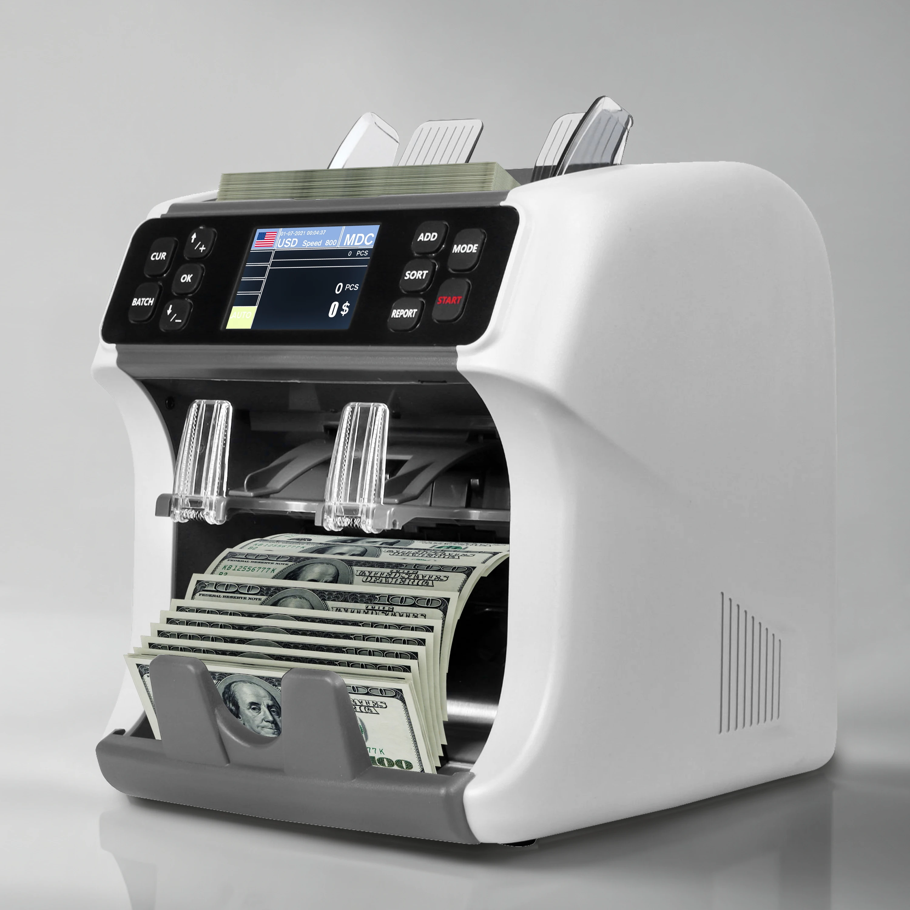 

WT-900 DUAL CIS Mixed Currencies Counting And Denomination Sorting Machine Money Sorter Bill Counter