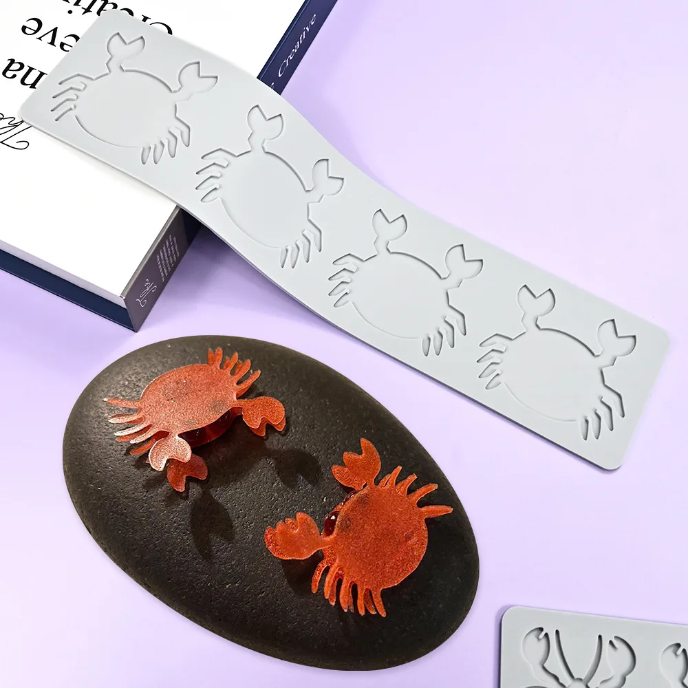 Lobster Crab Fishbone Sugar Flipping Lace Pad DIY Chocolate Silicone Mold Artistic Vegetable Molecular Cuisine Crisp Baking Tool