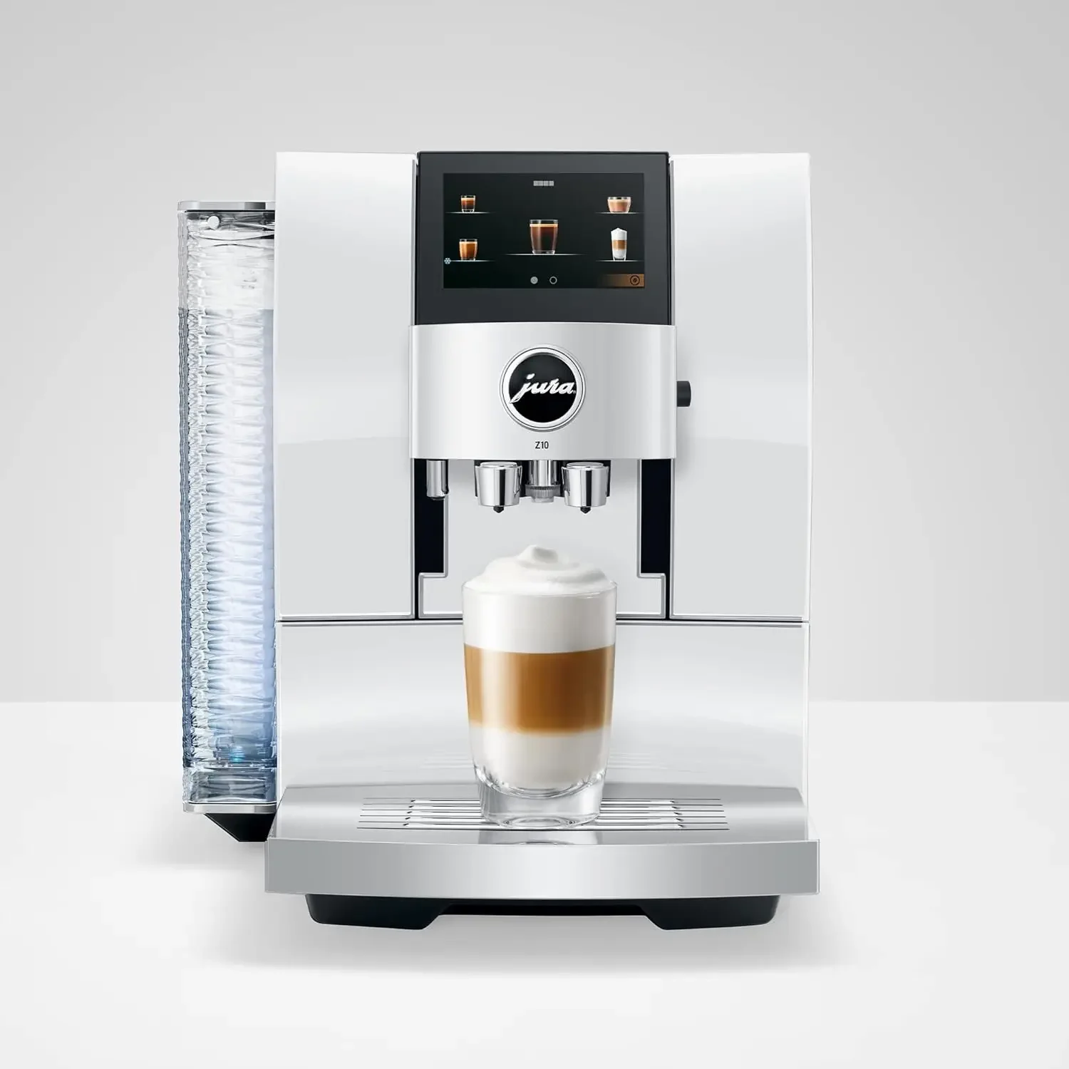 ماكينة صنع القهوة الأوتوماتيكية الفائقة Jura Z10 Diamond White مع مطحنة احترافية وصانع رغوة الحليب