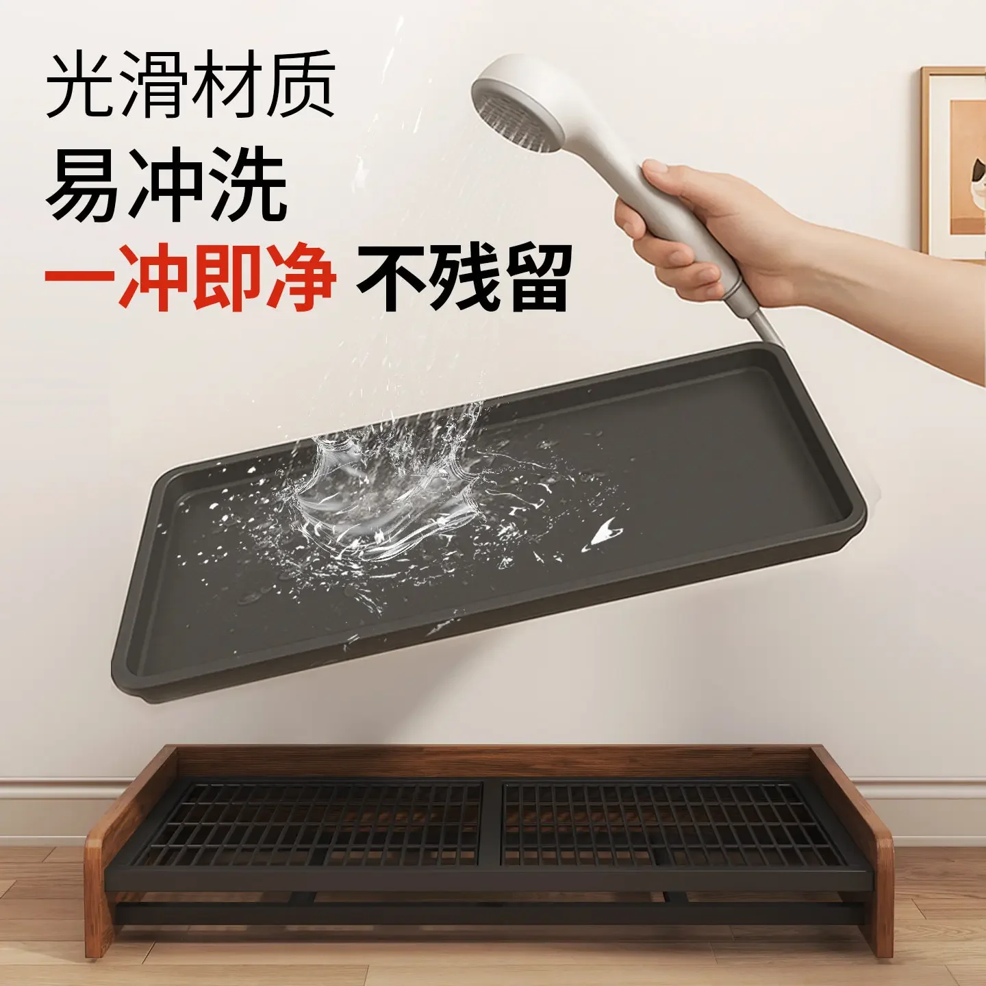 Dog urinal non-wet foot baffle splash-proof drawer type retro wind tray stainless steel separate grid rack