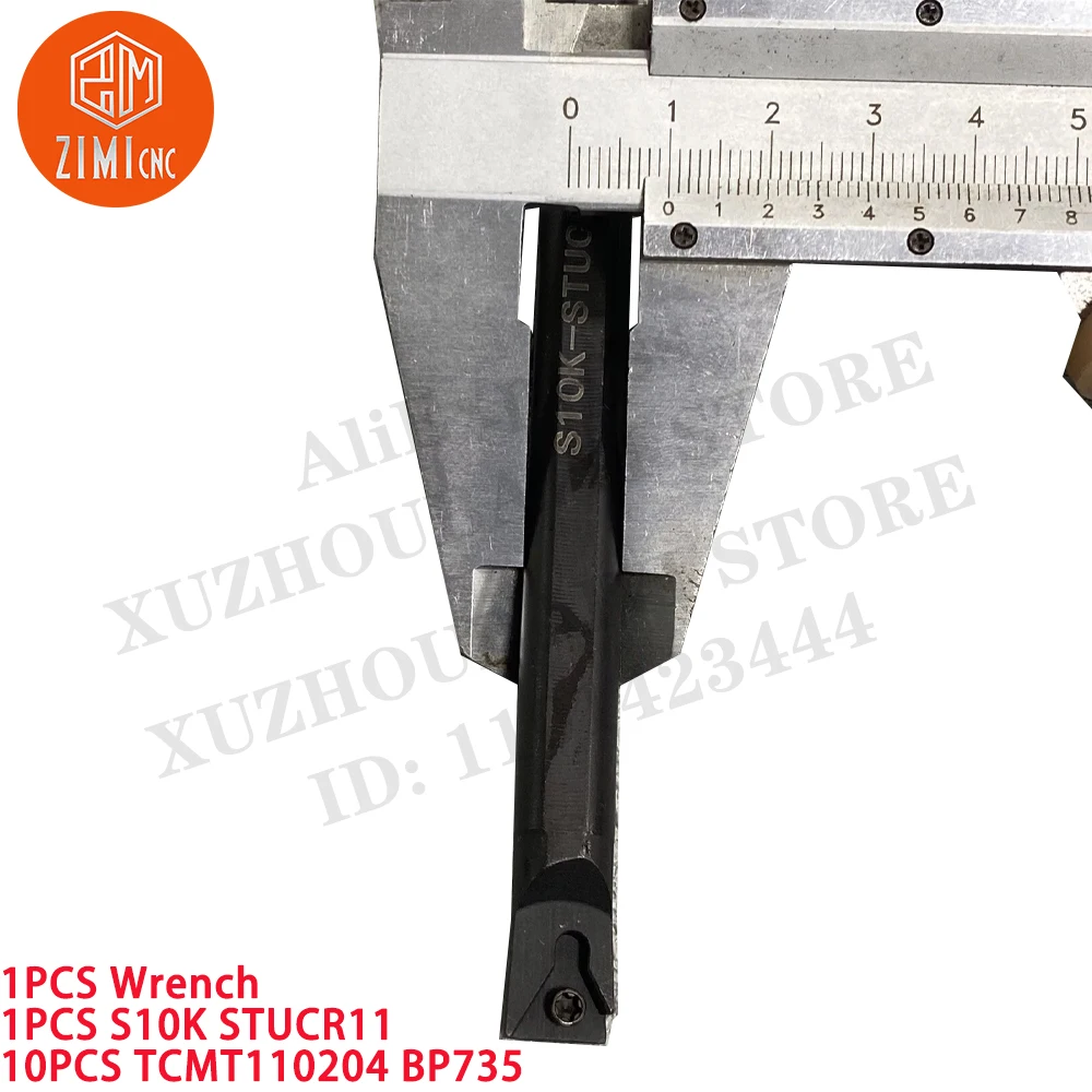 1 STK. S10K-STUCR11 Innenliegender Turing-Werkzeughalter CNC-Werkzeuge 10 mm 95 Grad + 10 Stück TCMT110204 Schneidwerkzeuge Metalldrehbank Hartmetalleinsätze