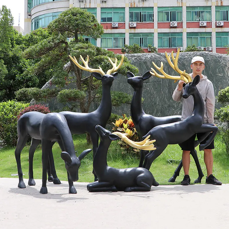 %*f Outdoor Garden Landscape Decorations Commercial Display Wedding Props Purely Handmade Customizable Painted Fiberglass Deer