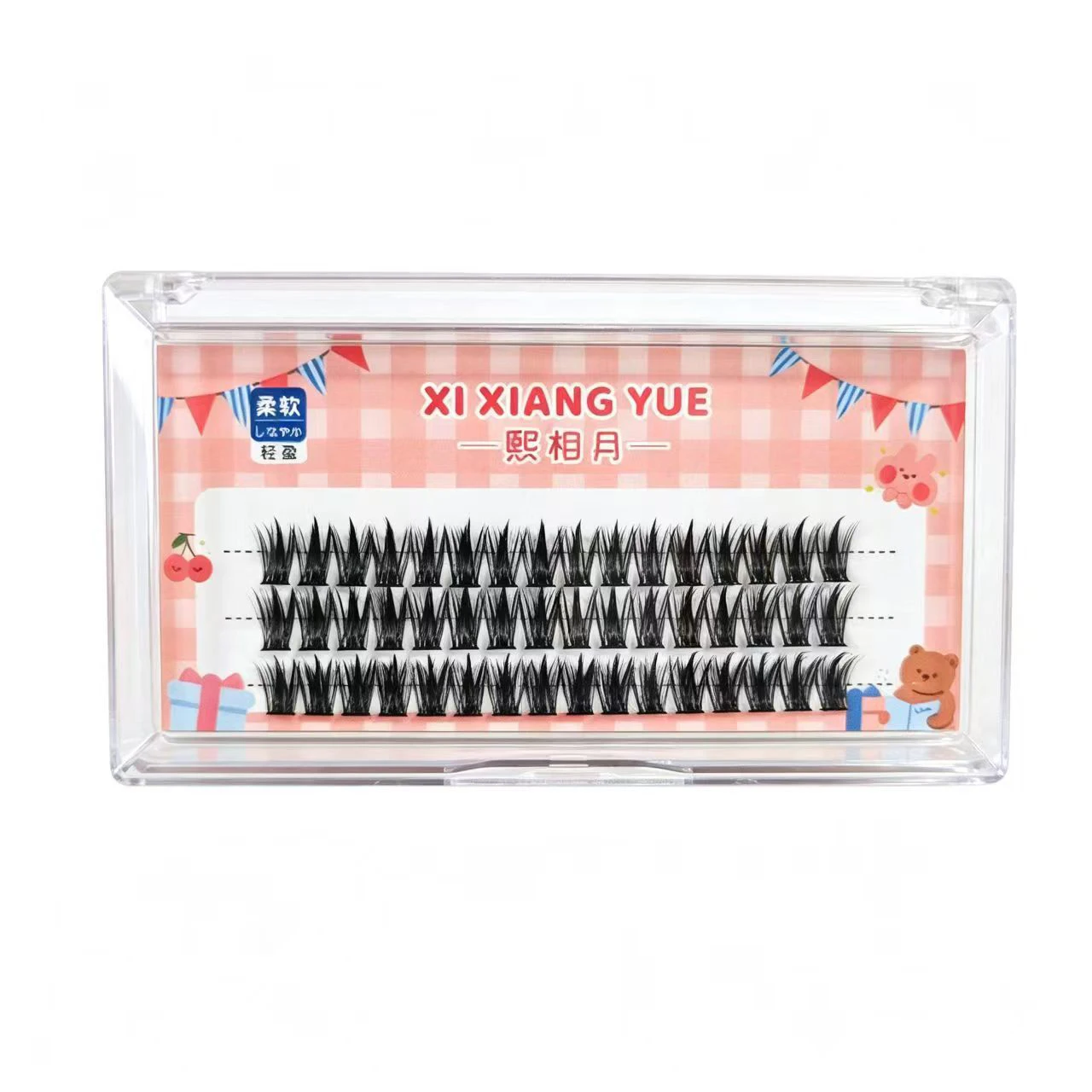 3 Rows Travel Set Glue-On Single Cluster Lashes for Daily Commute, Natural Lightweight Reusable, Easy to Apply
