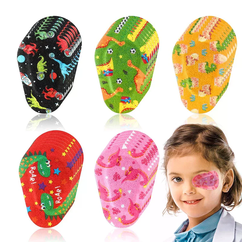 5Pcs Kids Adhesive Eye Patch Soft Breathable Eye Pad Disposable Eye Care Sticker for Boys Girls Daily Use