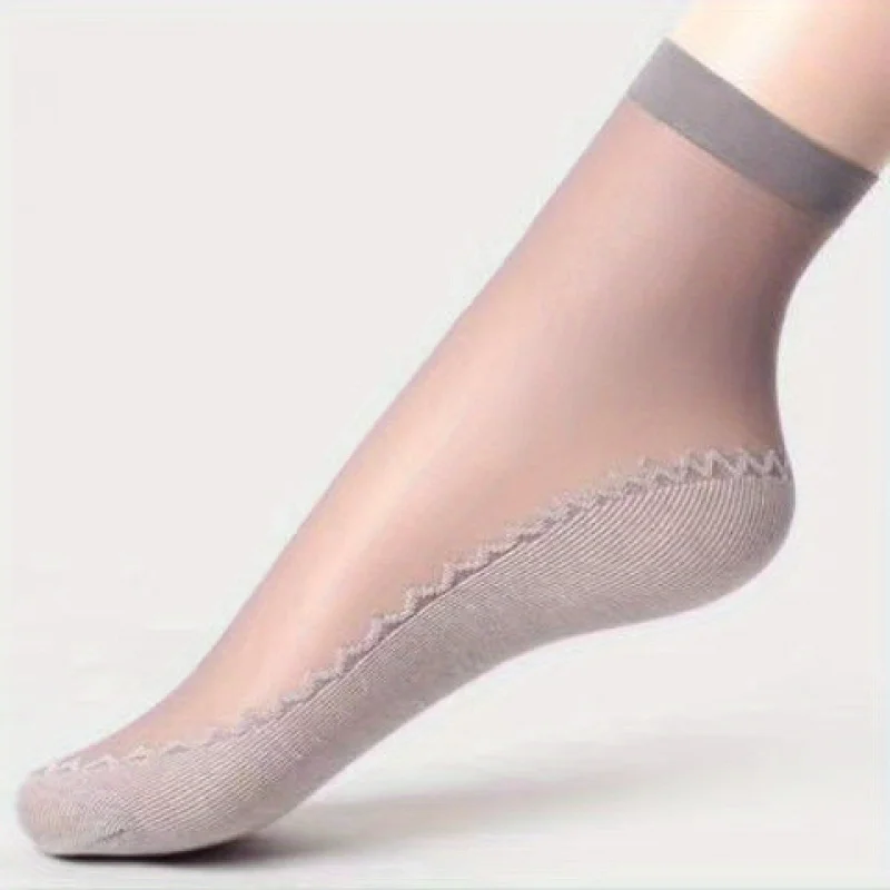 5 calcetines dobles transpirables de hielo para mujer, puntera y tacón con amortiguación antideslizante que absorbe el sudor, 100% poliéster en color nude, adecuados para