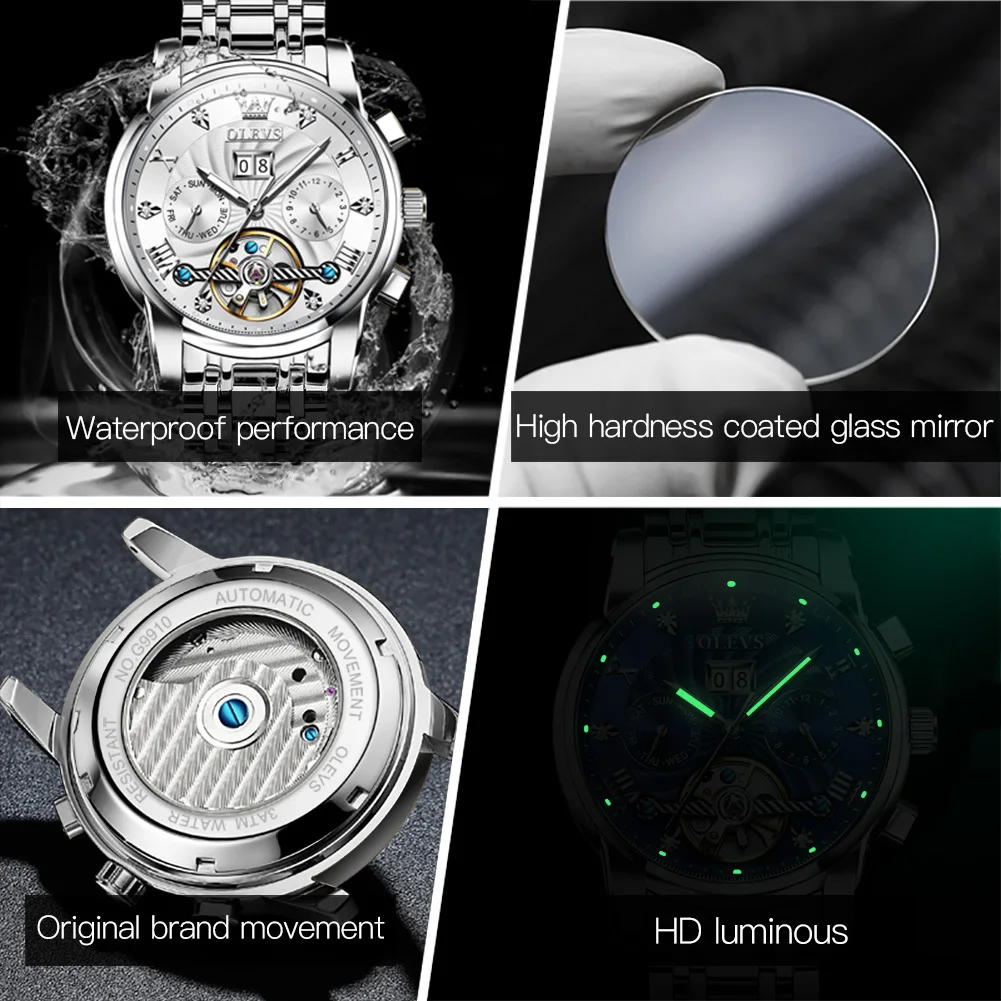 Men's Automatic Mechanical Watch, Waterproof