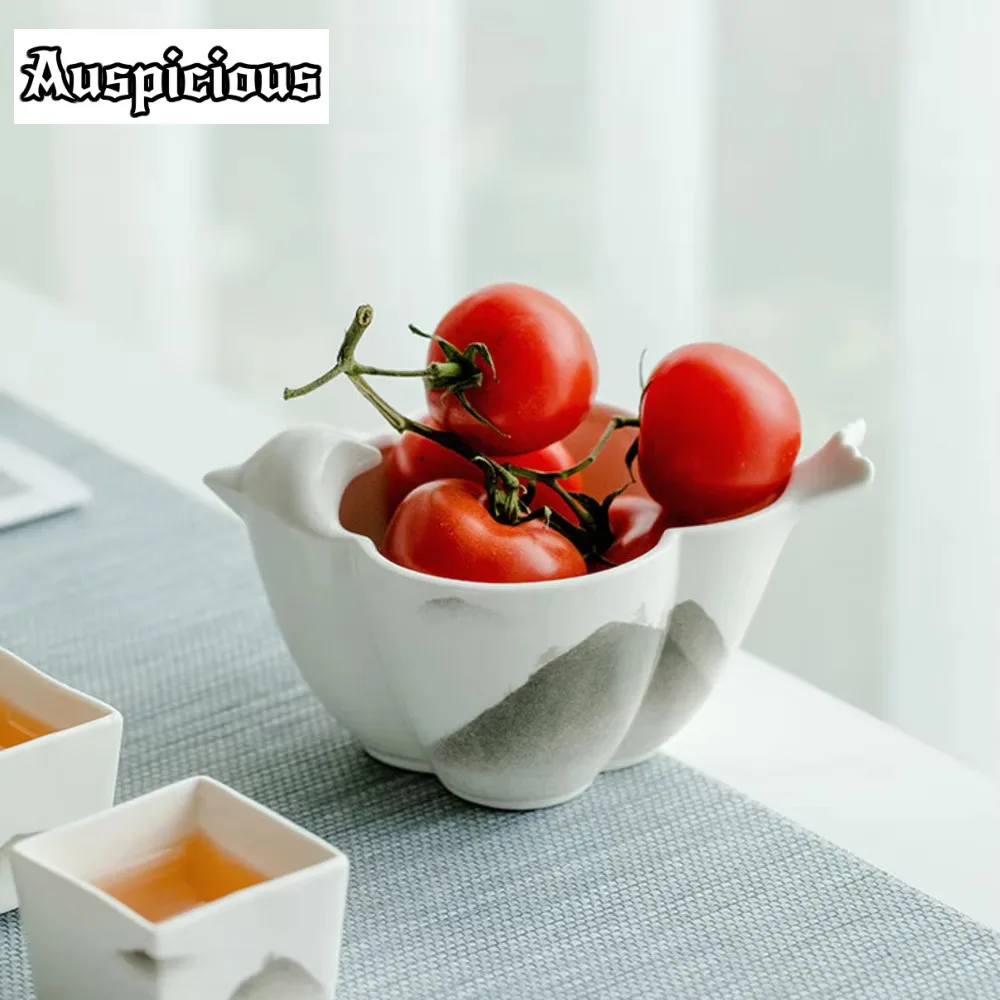 

240ml Dehua White Porcelain Tea Washing Basin Creative Swallow Shape Ceramic Jianshui Fruit Holder Home Decoration Accessories