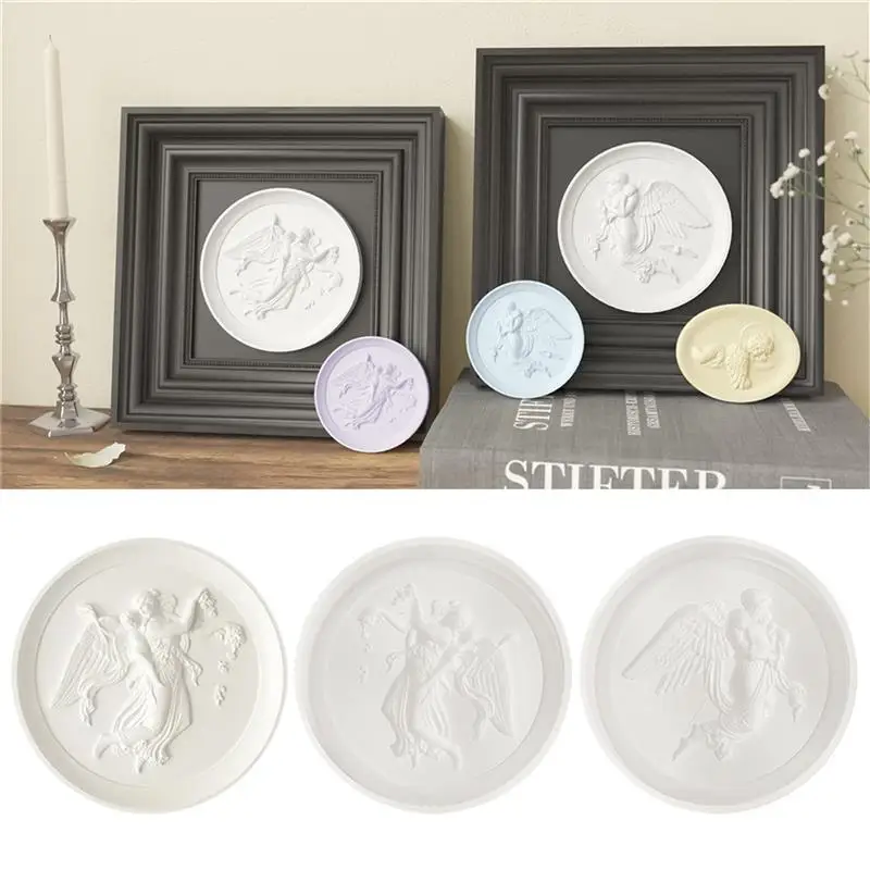 Angel Cameo Plate Plaster Silicone Mold Resin Mold for DIY Candle Soap Making Desktop Ornament Wall Home Decoration Crafts