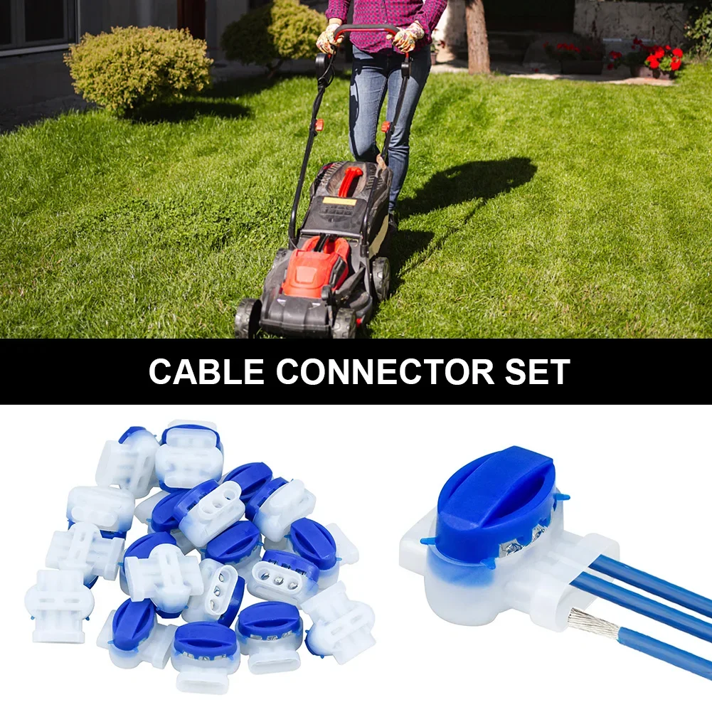 10-100pcs Waterproof Cable Clamps Wire Connectors For Garden Auto Lawn Mower 3 Pore Terminal Blocks Robotic Lawnmower Connectors
