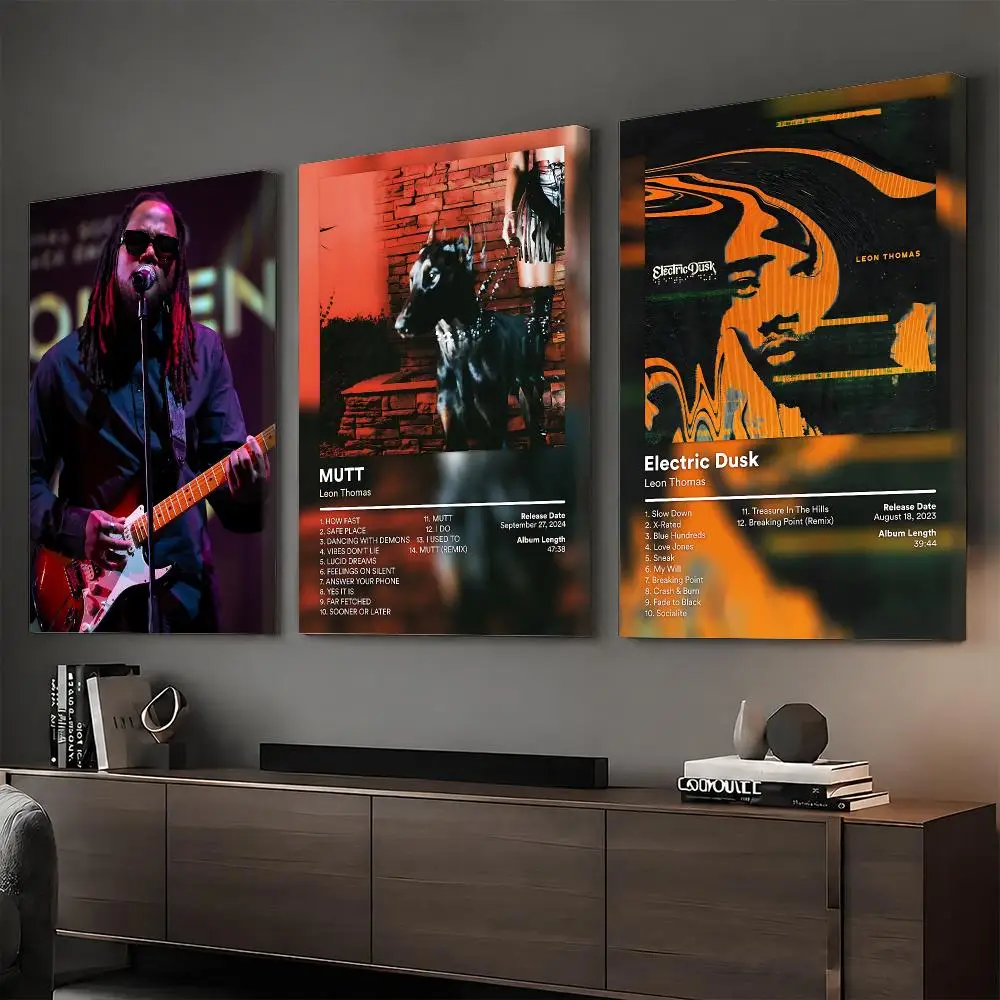L-Leon Thomas Singer Album Painting Calligraphy HD Modern Style Inner Frame Canvas Poster Bedroom Room Hallway Wall Art Decor