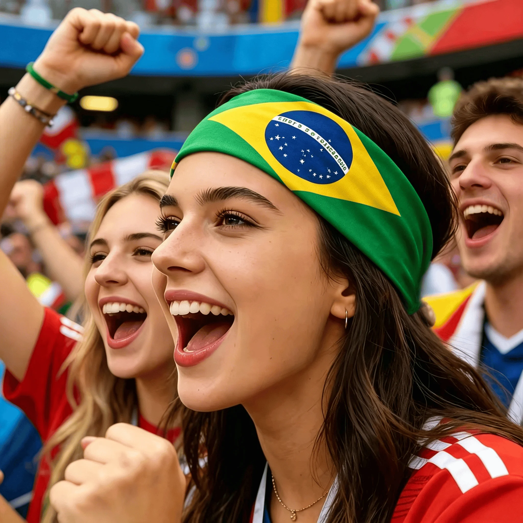 Argentina Spain France Brazil England Germany Printed National Flag Headband Elastic Sports Fan Fitness Running Sweat Wrap