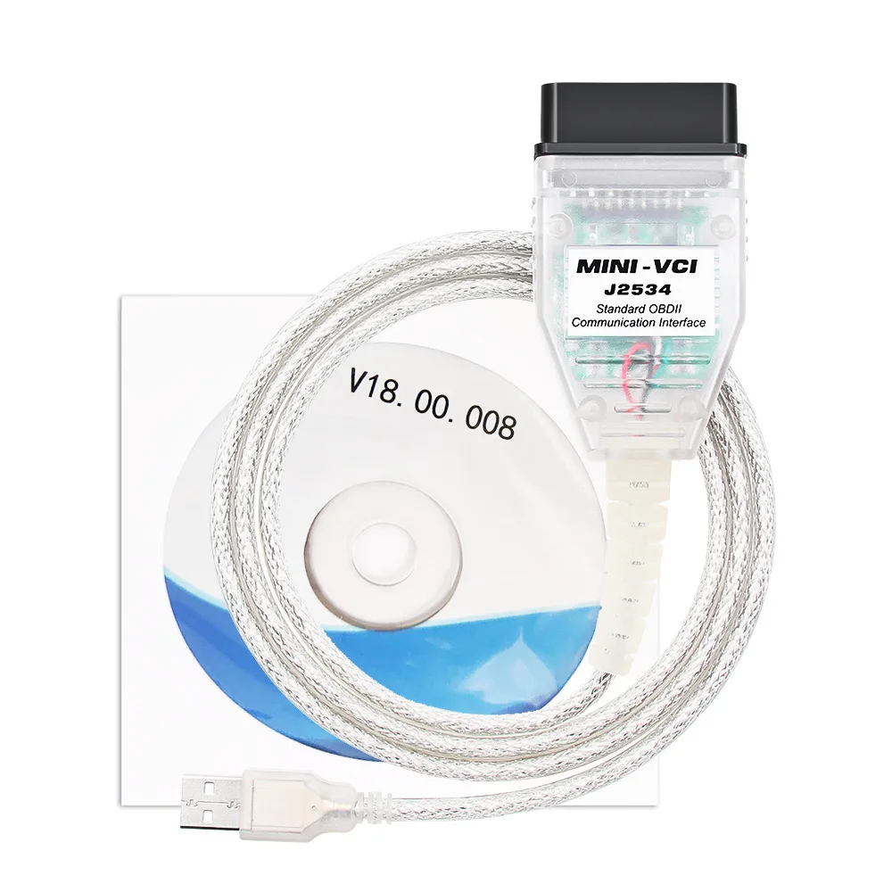 Mini VCI V18 J2534 for Toyota OBD2 Connector Scanner Adapter Fit for TIS Techstream Programming Diagnostic Cable