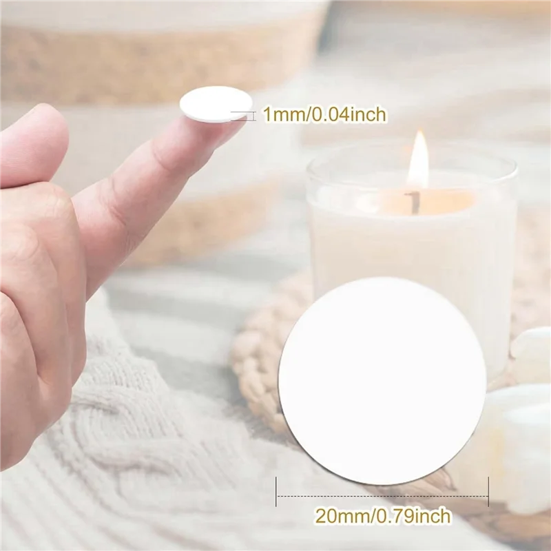 ABMS-Diy مادة الشموع 480 قطعة شريط على الوجهين لفتائل الشموع شمعة الفتيل تحديد ملصق قطر 20 مللي متر سميكة 1 مللي متر