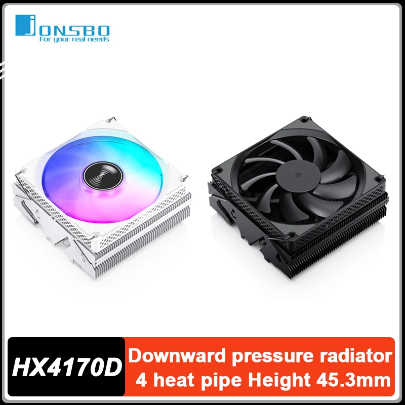 JONSBO HX4170D CPU Cooler 4 Heat Pipe Downward Pressure Ultra-thin ITX Case Radiator For LGA1700 115x 1200 AM4