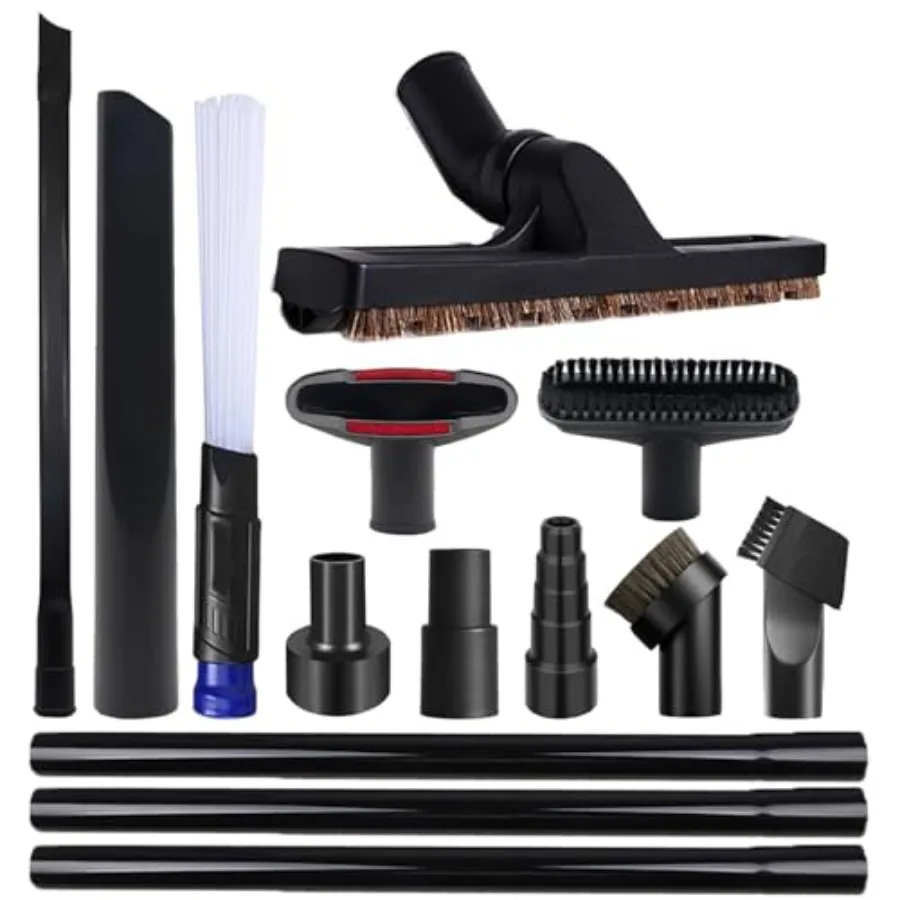

14 PCS Universal Vacuum Attachments and Brushes Kit for Shop Vac Accessories and Household Cleaning Includes 2 1/2" to 1 1/4" a