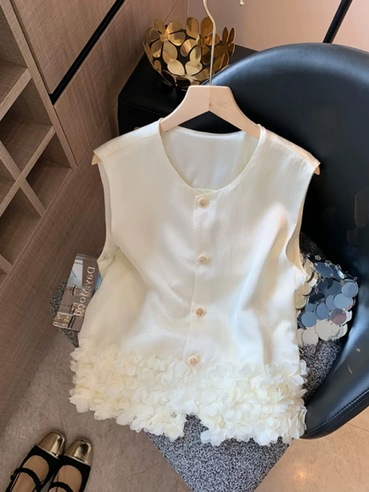 

Женский жилет Ele Summer Design Svel Witedals Bot с одной пуговицей, модный шелковый orm Commute Sle