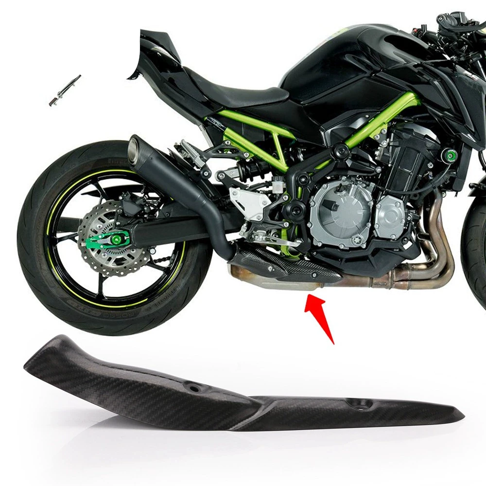 

For Kawasaki Z900 Motorcycle Exhaust System Carbon Fiber Heat Shield Middle Link Pipe Anti-Scalding Guard Shell Fit