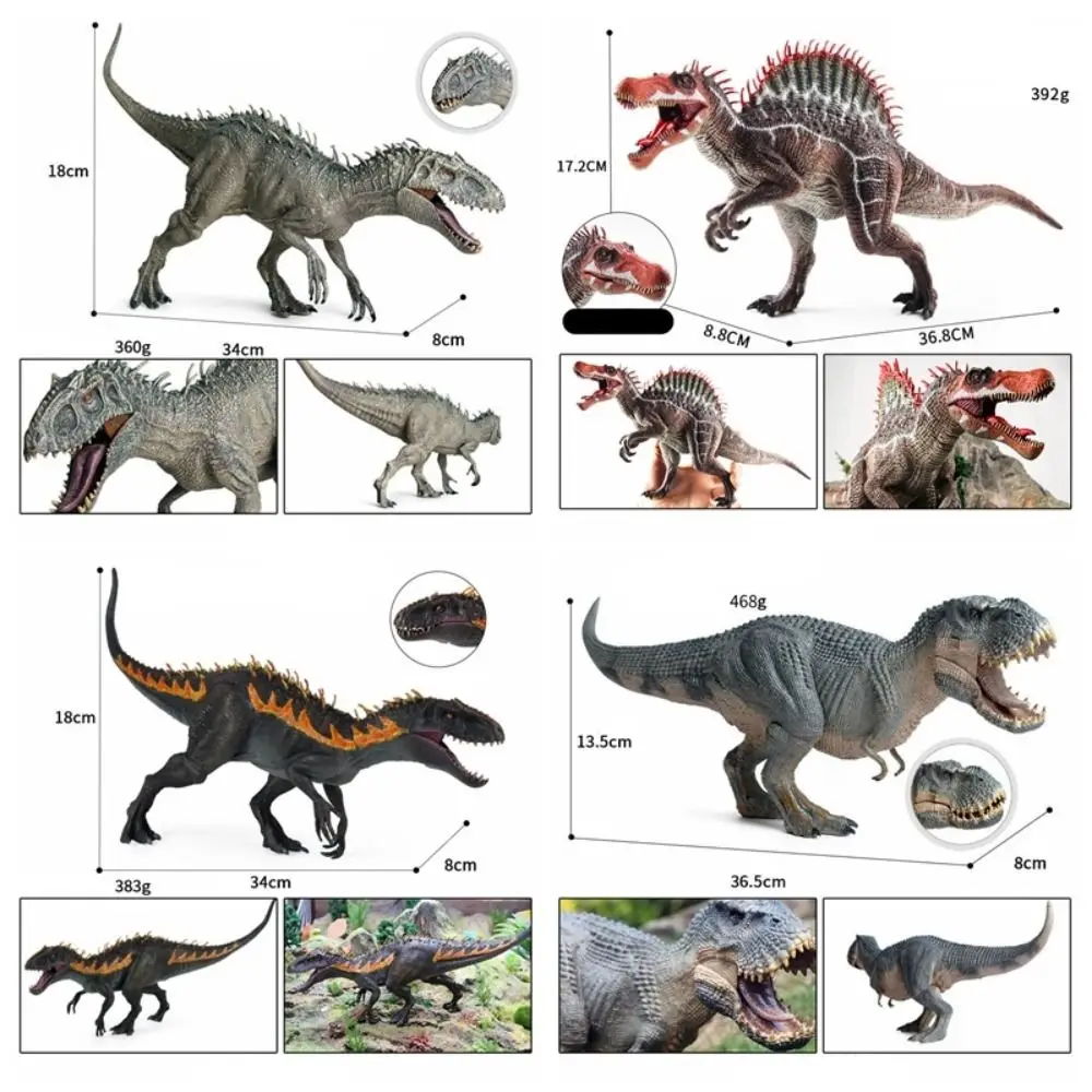 Mandíbula móvel dinossauro figura de ação tiranossauro animais modelo dinossauro brinquedos jurássico pré-histórico spinosaurus estatueta