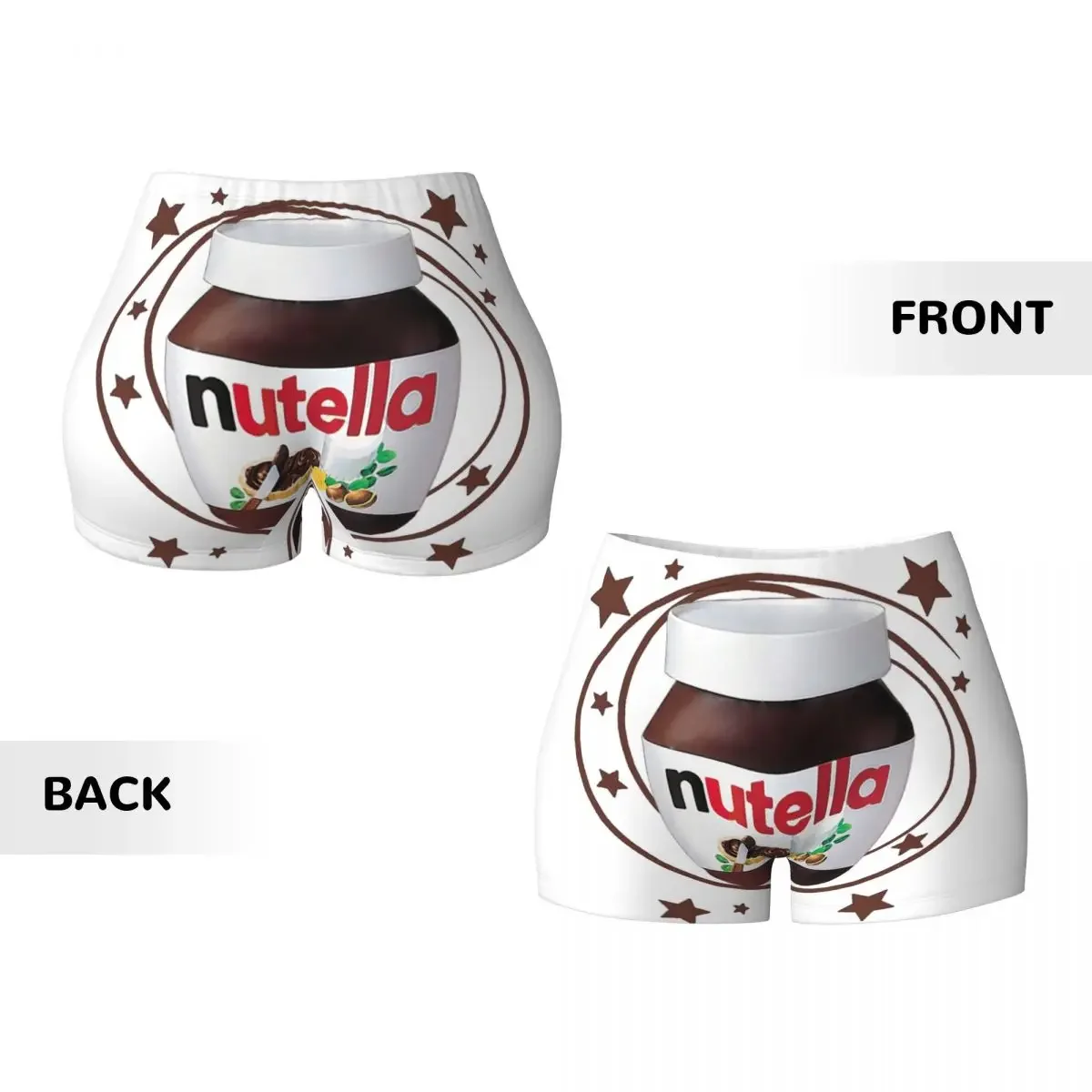 Shorts de motociclista de vôlei de ginástica Nutella Swirls personalizados para mulheres, shorts de ioga para treino