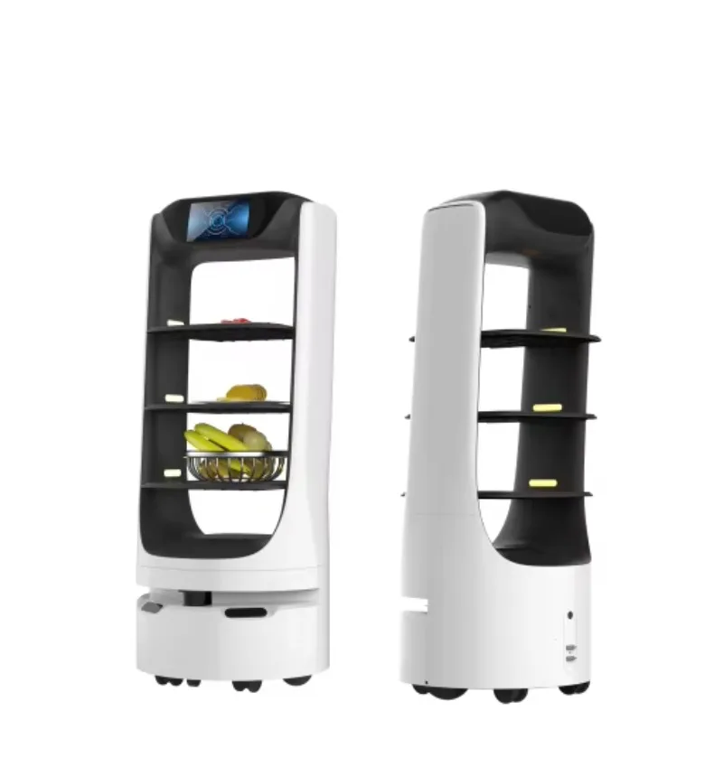 New Metal Delivery Robot for Home Use Hotel/Restaurant Robotic Automatic Charging 10kg Capacity Efficient Takeout Food