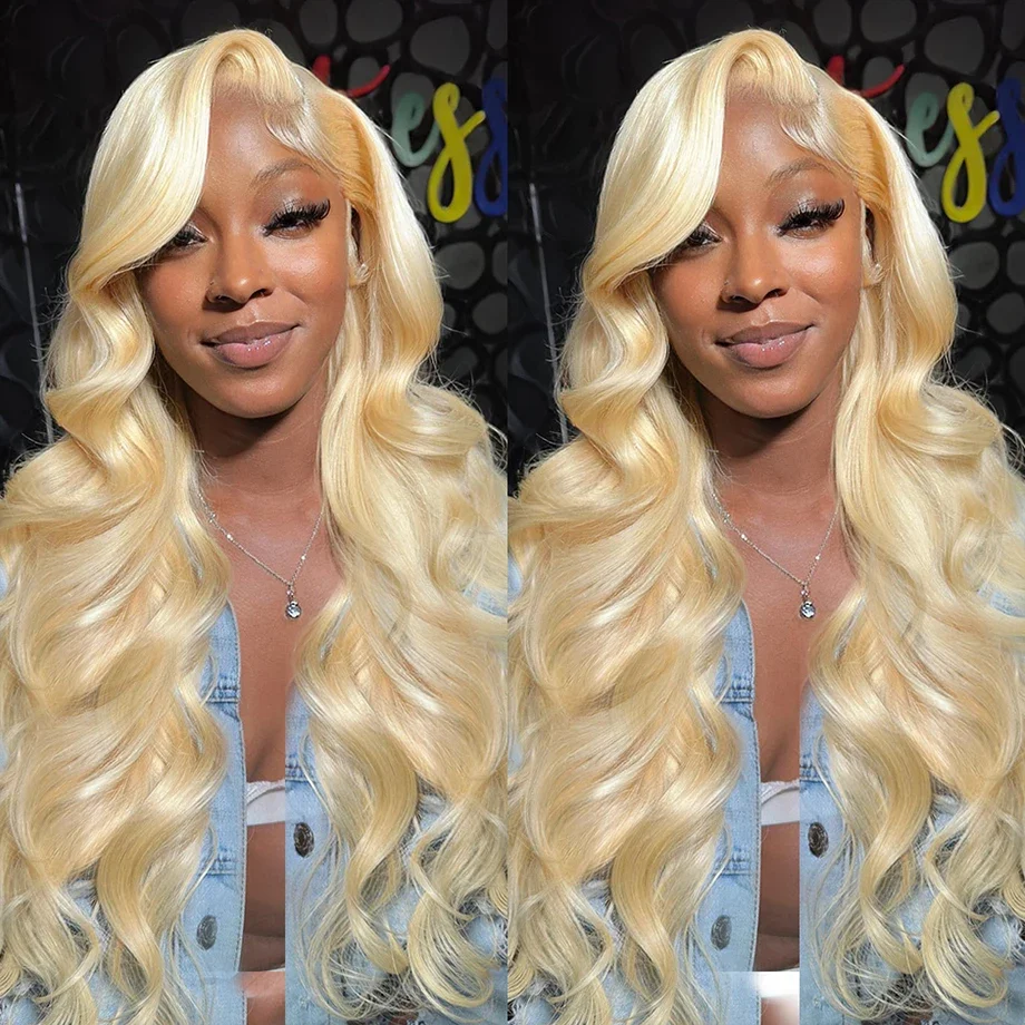 250 Density 13x6 Lace Front Human Hair Wigs 613 Blonde Body Wave 30 40 Inch 13x4 Lace Frontal Wig For Women
