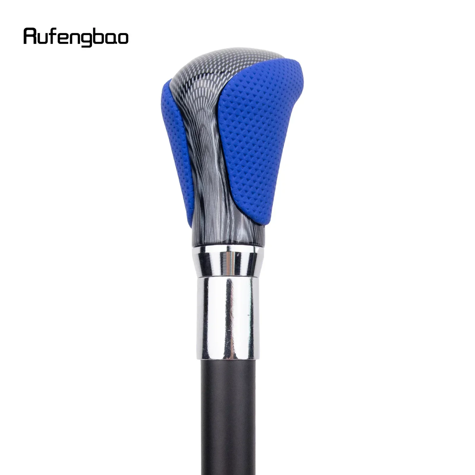 ไม้เท้าหนังสีน้ำเงินดำขาว สไตล์แฟชั่นสตีมพังก์และสุภาพบุรุษทุกวัน ไม้เท้าคอสเพลย์สุดหรู ความยาว 94 ซม.