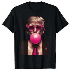 Trump kabarcık sakız T-Shirt mizah komik grafik kıyafet 2024 seçim sevimli kampanyası Tee kısa kollu bluzlar yenilik koca hediye