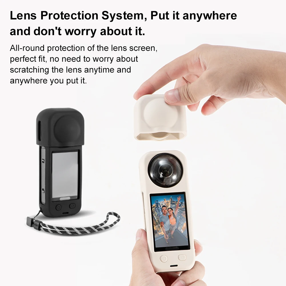 Für Insta360 X5 Weiche Silikonhülle Wärmeableitung Objektivdeckel Schutzhülle Rutschfeste Panorama-Kameraobjektivabdeckung Geschenk für Freund