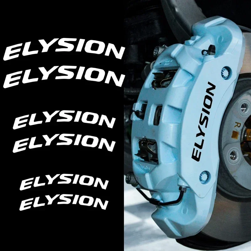 6pcs Waterproof Car Brake Caliper Sticker for Honda ELYSION Emblem Heat Resistant Wheel Hub Decorative Vinyl Decals Accessories