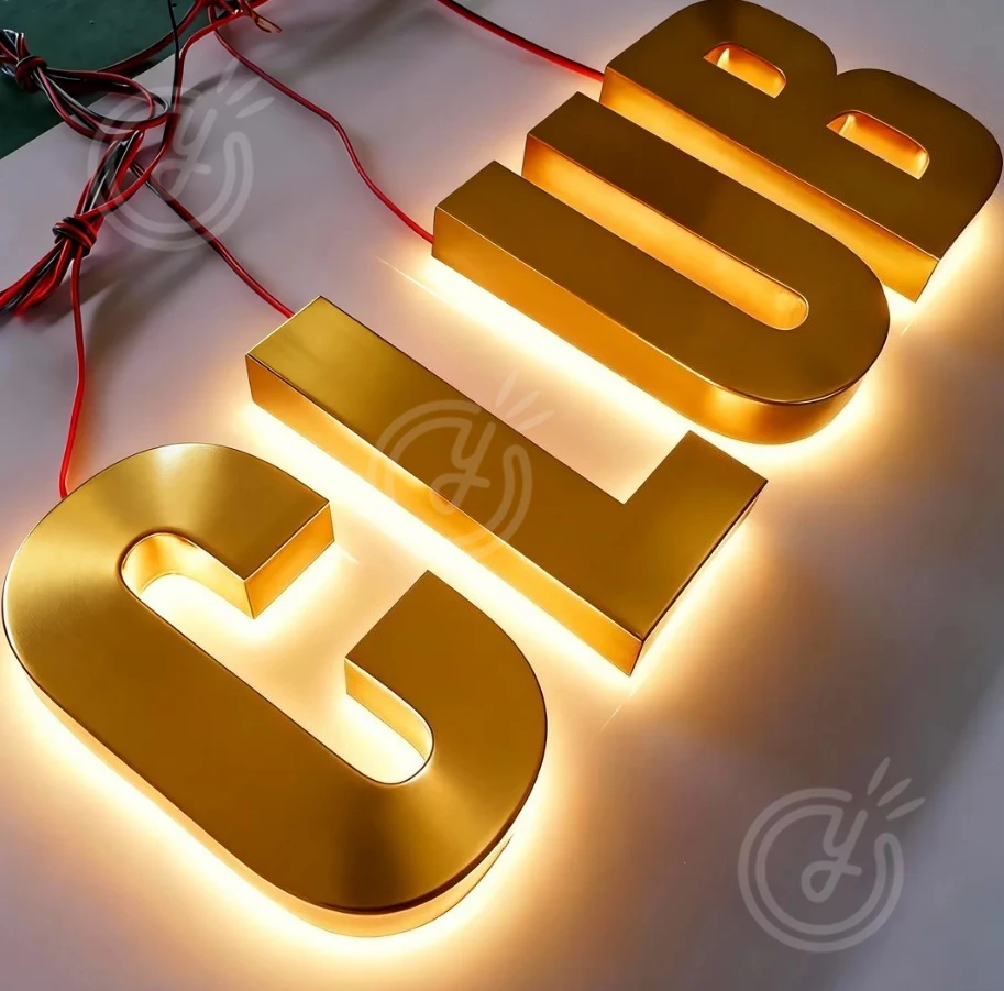 Custom Personalized LED Light Up Sign 3D Metal Letters For Outdoor Business Storefront Waterproof Illuminated Backlit Signage