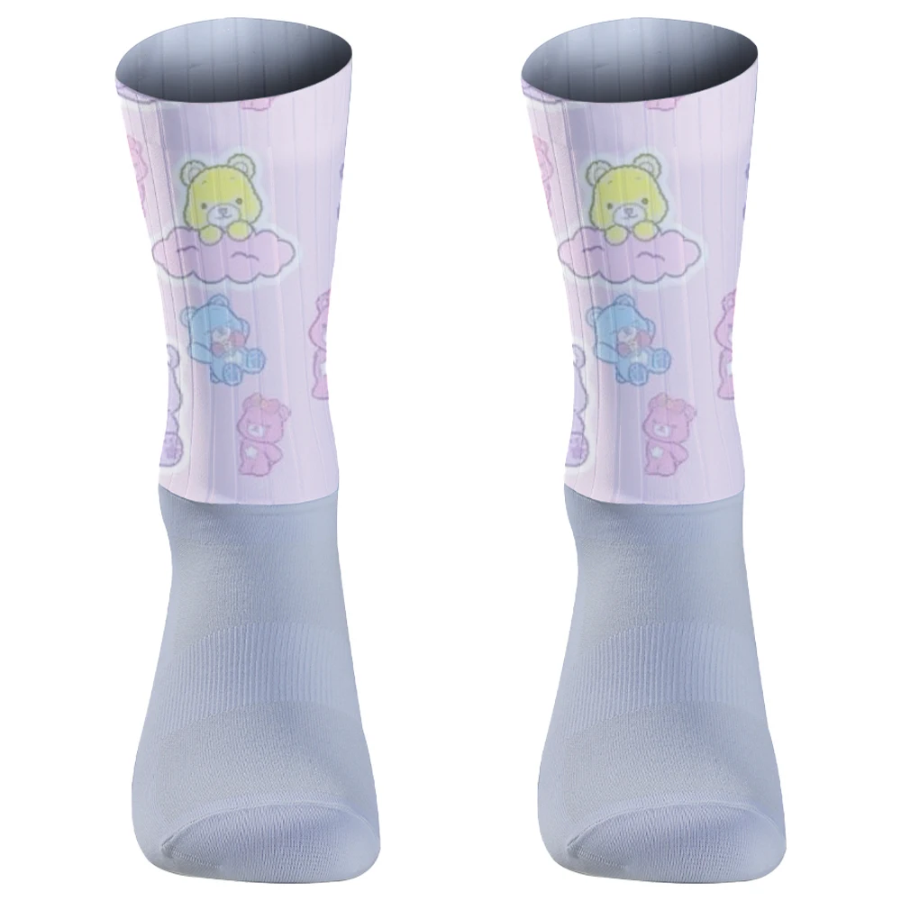 2026 جديد الرجال النساء تنفس الطريق دراجة الرياضة في الهواء الطلق سباق الجوارب الكرتون الدراجات الجوارب #4