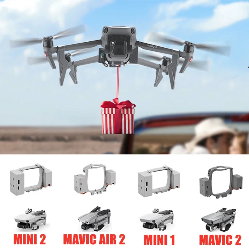 Airdrop System for DJI Mavic Pro/2/3/AIR 2/MINI 1/2/SE/MINI 3 Drone Fishing Bait Wedding Ring Gift Deliver Life Rescue Thrower