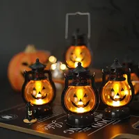 Halloween LED Pumpkin Lantern Decoration, Halloween Party Retro Lamp, Horror Ghost Festival Bar Haunted House Haloween Ornament
