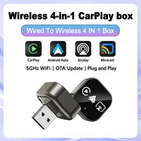 2026 Upgrade 4 in 1 CarPlay Android Auto AirPlay Wireless Adapter Mirror Link Smart USB Dongle For Volvo Benz MG Kia Toyota