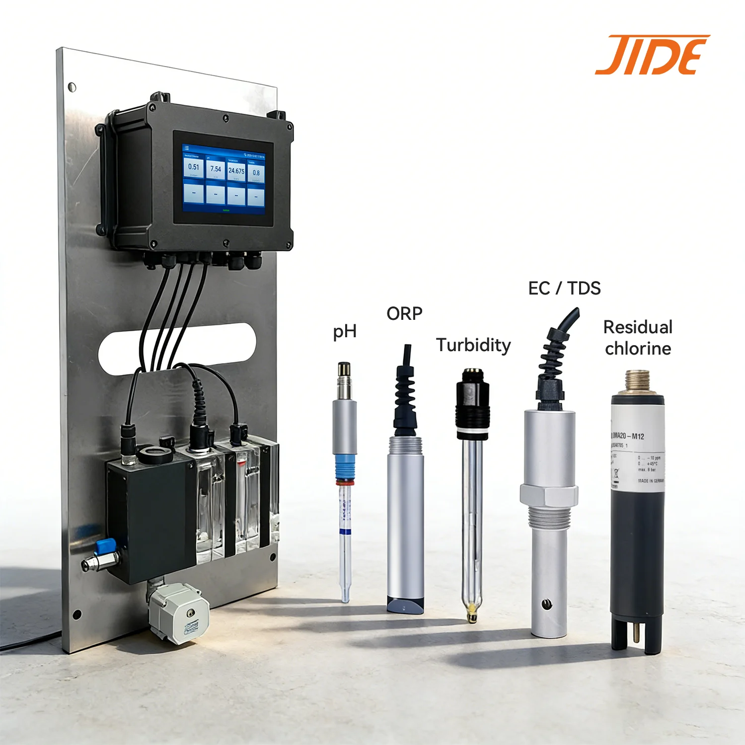 Online Multi-parameter Water Quality Monitoring System pH ORP EC Turbidity Residual chlorine sensor for Drinking water