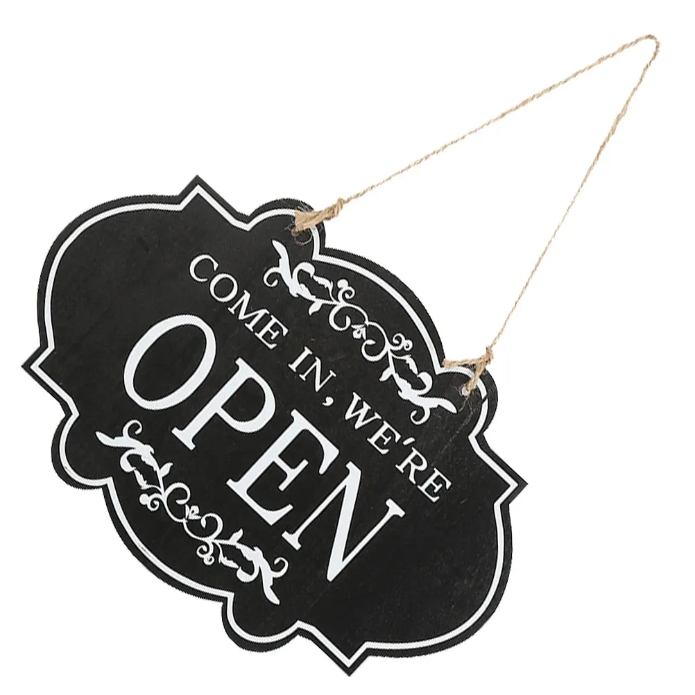 

Wooden Open Closed Sign Business Double-sided Premium Hanging Signage Cafe Shop Bar Hotel Decor Retro Style Store Hours